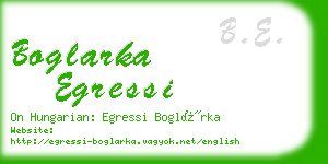 boglarka egressi business card